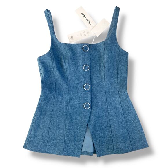 Veronica Beard Liana Tailored Button-up Stretch Denim Vest Top Sz 8
Clean Girl - Picture 1 of 9